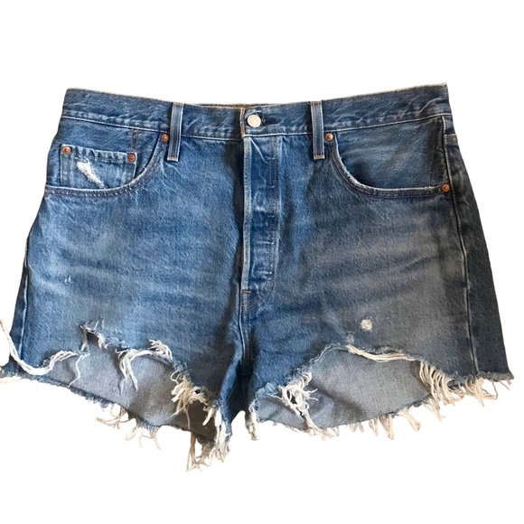 Levi's Pants - VINTAGE LEVIS 501 DISTRESSED DENIM JEAN SHORTS